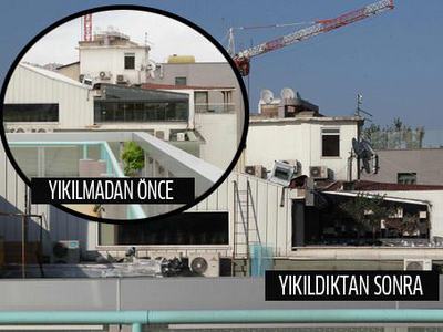 Mimarların kaçak çatısı uçtu