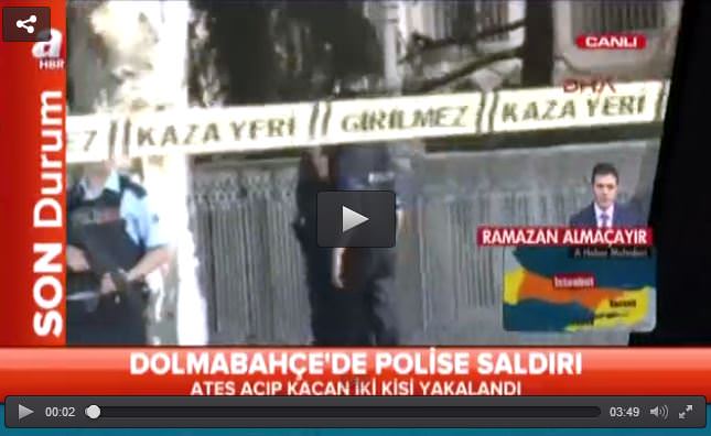 Dolmabahçe Sarayı önünde polise silahlı saldırı