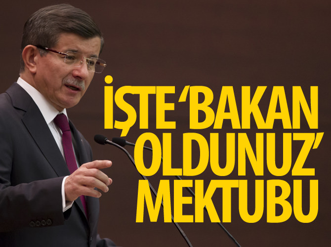 İşte 'Bakan oldunuz’ mektubu