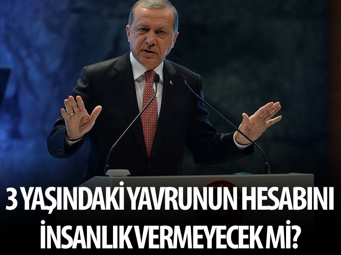 '3 yaşındaki yavrunun hesabını tüm insanlık vermeyecek mi?'