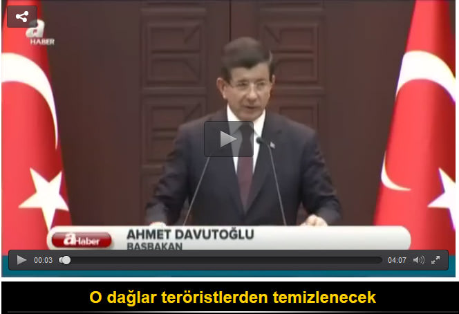 Davutoğlu: O dağlar teröristlerden te-miz-le-ne-cek
