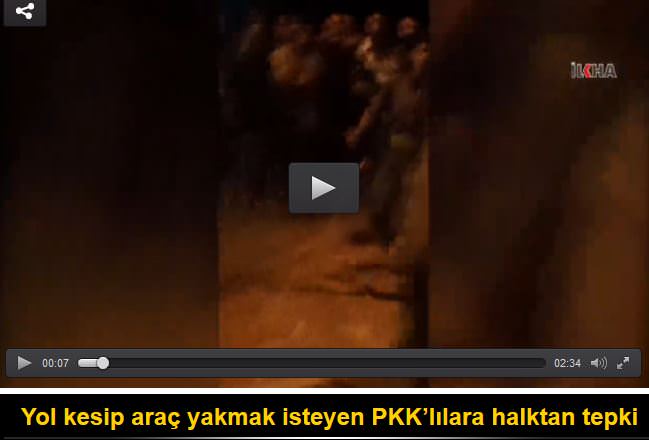 Yol kesip araç yakmak isteyen PKK’lılara halktan tepki