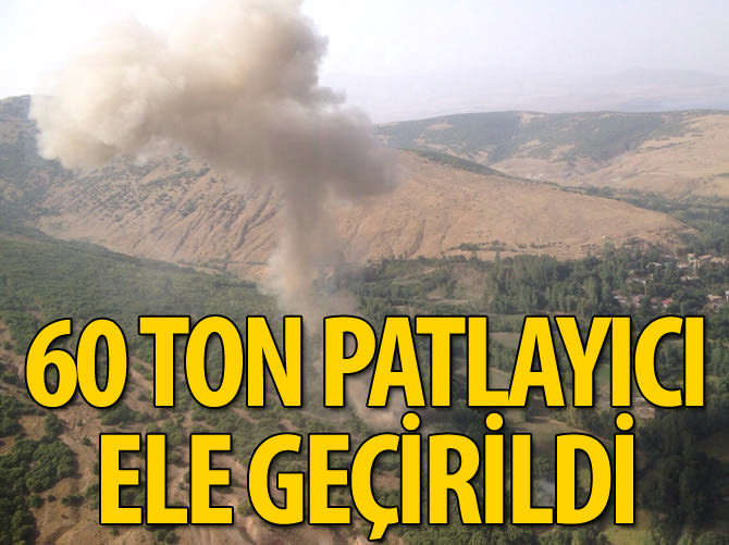 Toprağa gizlenmiş 60 ton patlayıcı bulundu