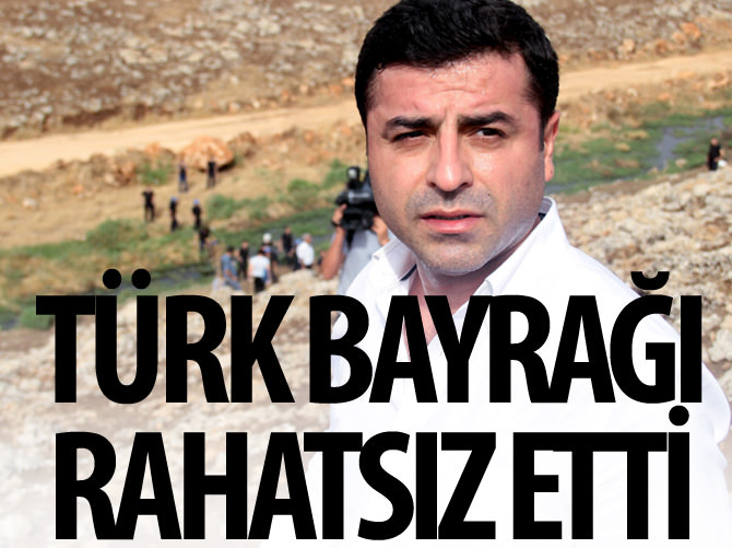 Demirtaş Türk bayrağından rahatsız oldu