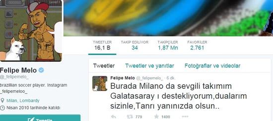 Felipe Melo: Sevgili takımım dualarım sizinle