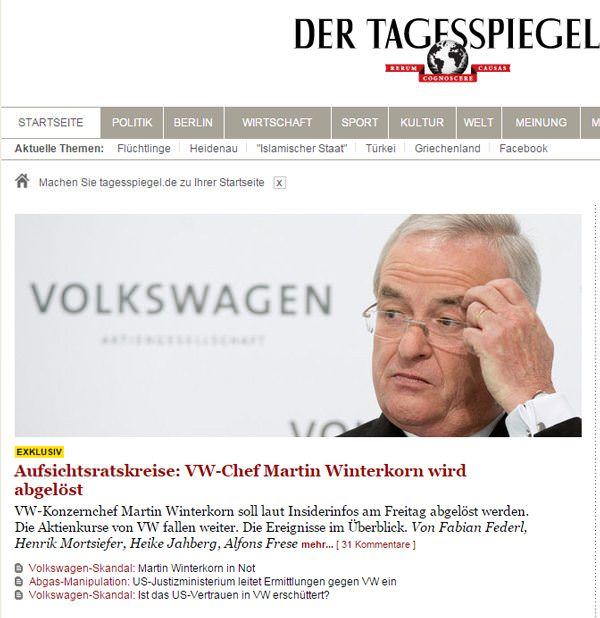 Tagesspiegel: Volkswagen CEO'sunun görevine son verildi - 1