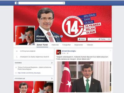 Başbakan Davutoğlu Facebook'ta