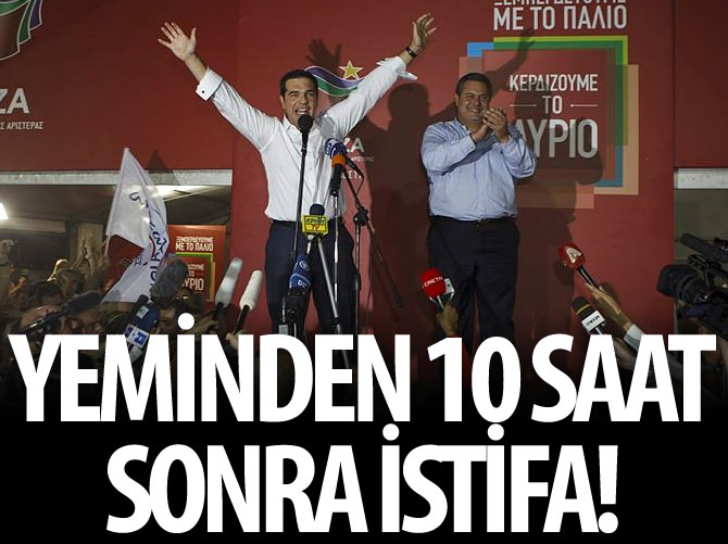 Yeminden 10 saat sonra Yunanistan kabinesinde istifa