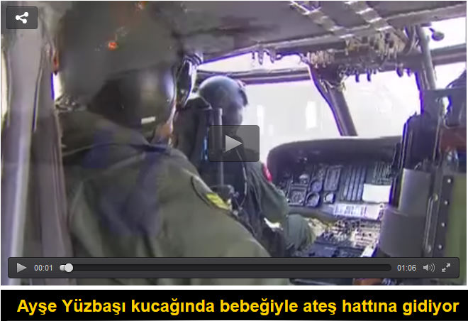 Ayşe Yüzbaşı kucağında bebeğiyle ateş hattına gidiyor