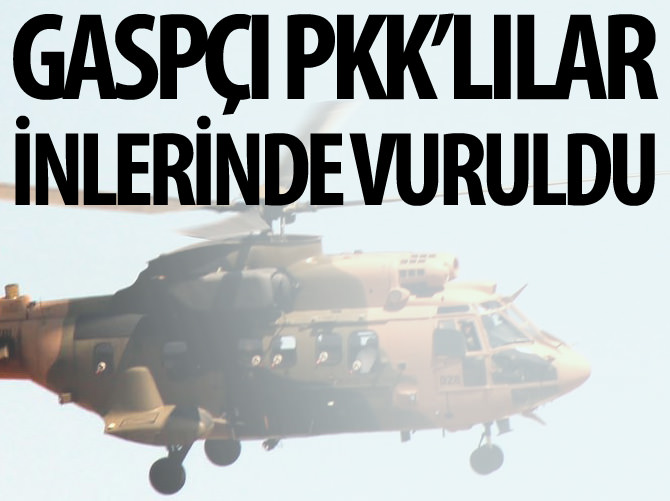 Gaspçı teröristler inlerinde vuruldu