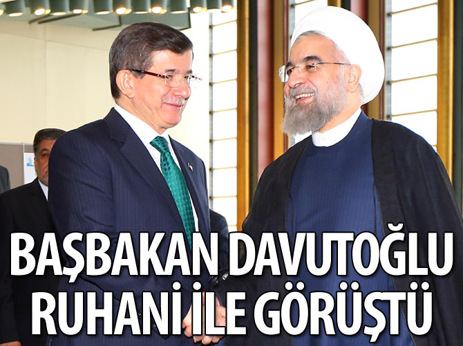 Başbakan Davutoğlu Ruhani ile görüştü