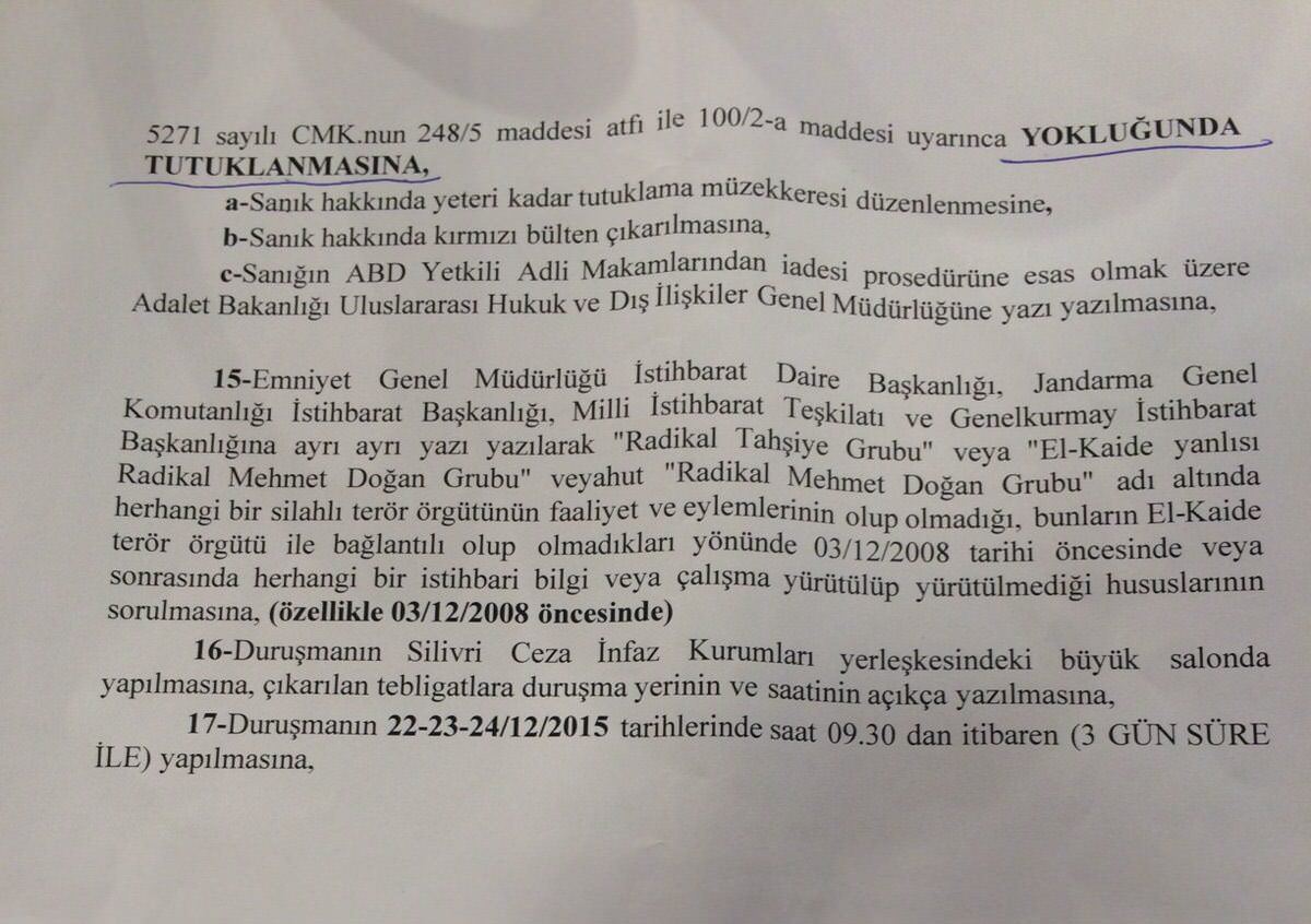 Fethullah Gülen gıyabında tutuklandı