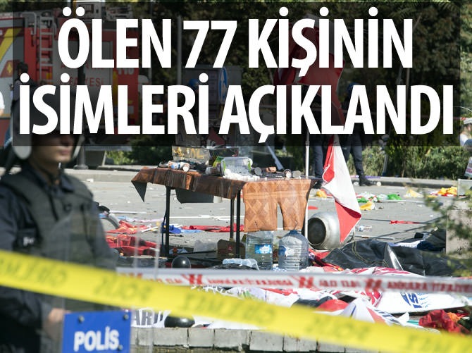 Ankara'daki terör saldırısında ölen 77 kişinin isimleri açıklandı