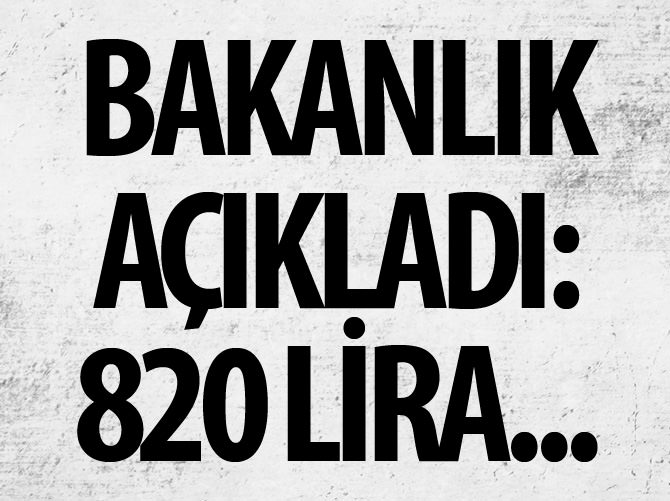 Bakanlık açıkladı: 820 lira maaş bağlanacak