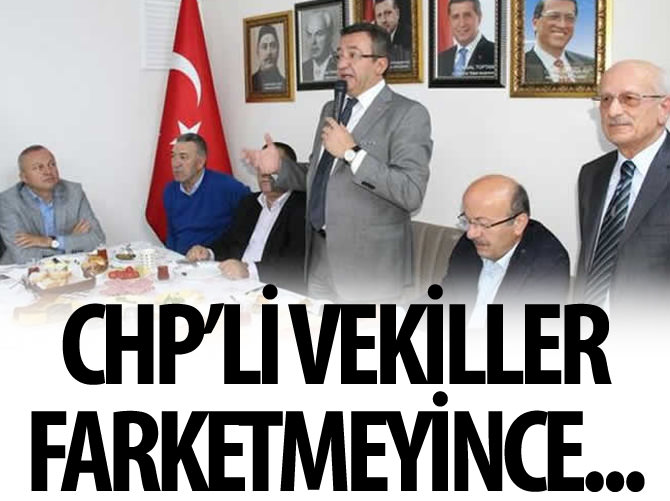 CHP'li vekiller Erdoğan fotoğrafı önünden seslendi
