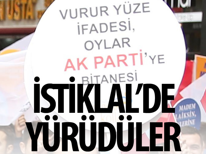 AK Partili gençler İstiklal Caddesi'nde yürüdü
