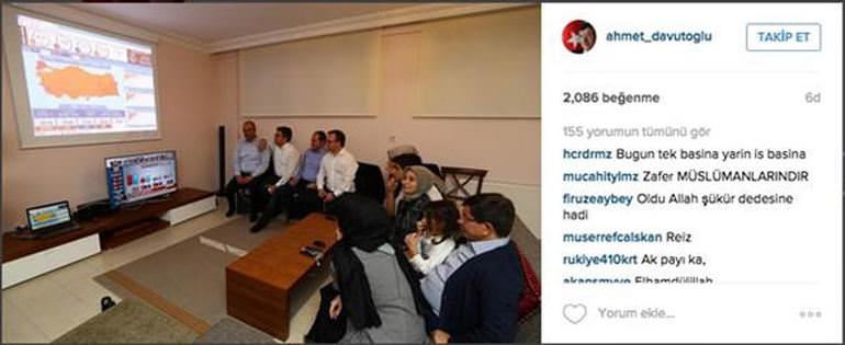 Davutoğlu, 1 Kasım seçim sonuçlarını böyle takip etti