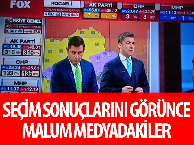 İlk sonuçlar gelince CNN Türk ve Fox'ta yüzler düştü