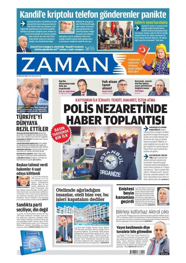 Zaman gazetesinden muhteşem ’U’ dönüşü