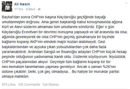 Ali Nesin'den CHP'lileri kızdıracak açıklamalar: Moruklar partisi