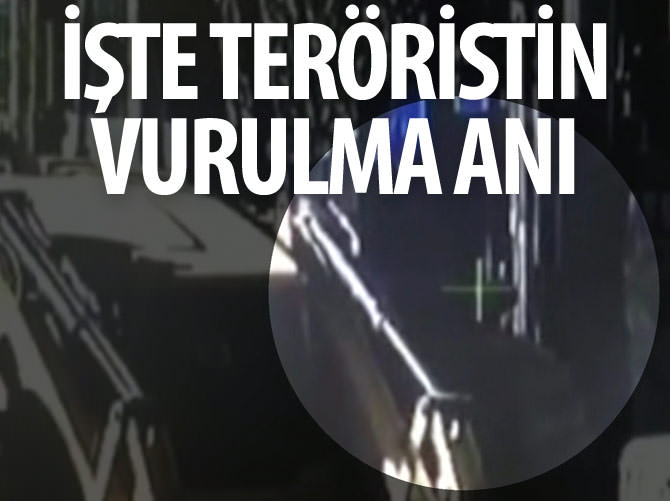 Teröristin vurulma anı