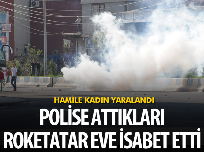 Polis aracına atılan roketatar mermisi eve isabet etti