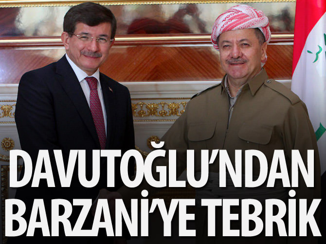 Davutoğlu'ndan Barzani'ye tebrik