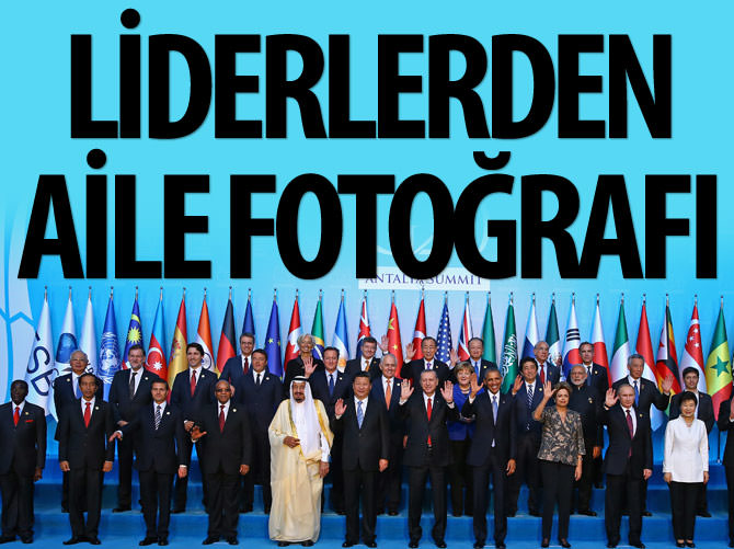 Liderler G20'de aile fotoğrafı çektirdi