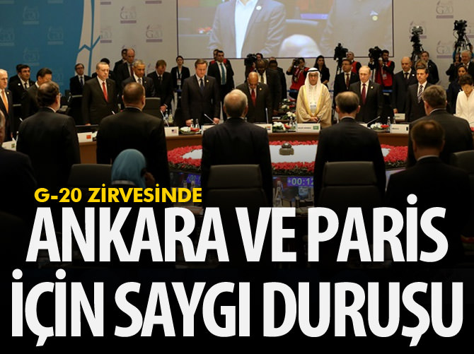G20'de Ankara ve Paris için saygı duruşu