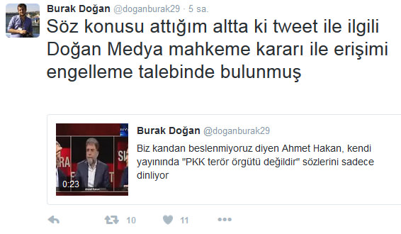 Doğan Grubu 57 tweet için sansür kararı çıkarttı - 1