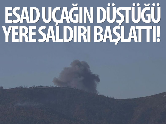 Esad güçleri uçağın düşürüldüğü bölgeye saldırı başlattı