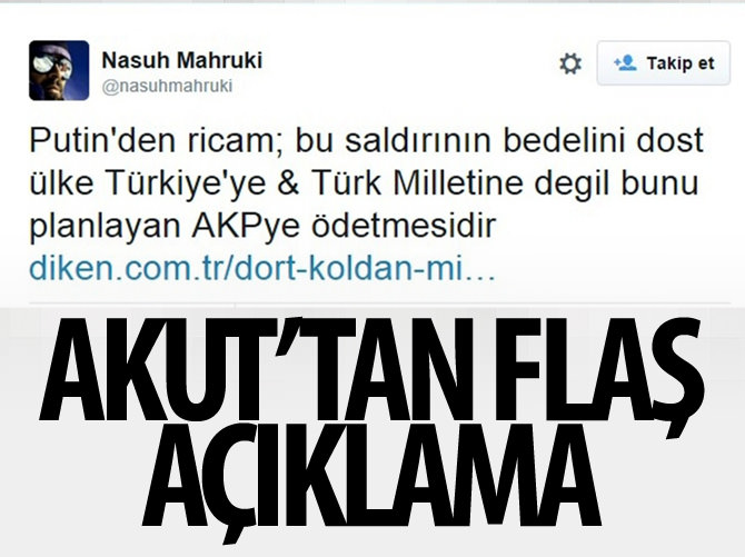 AKUT'tan Nasuh Mahruki açıklaması