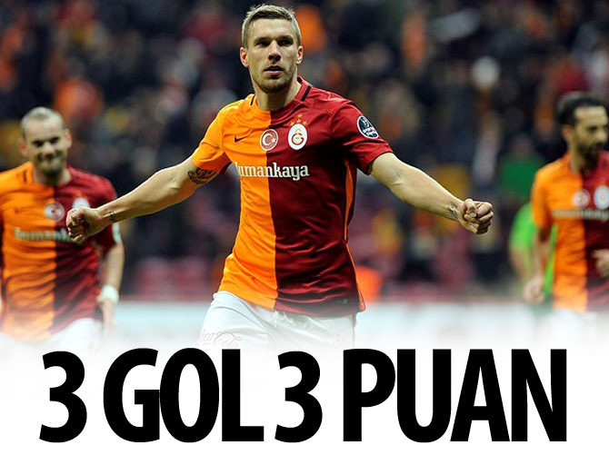 Galatasaray, 3 puanı 3 golle aldı