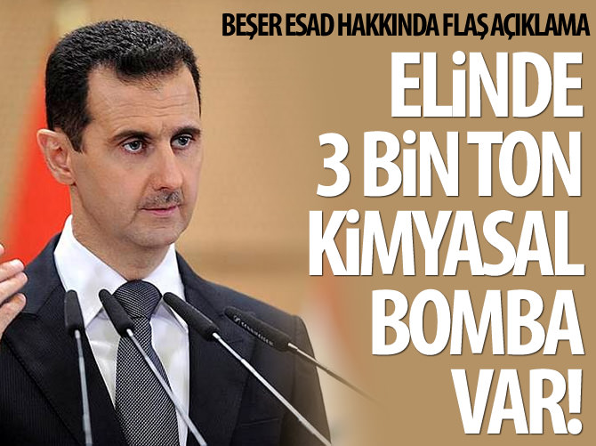 Esad'ın elinde 3 bin ton kimyasal bomba var