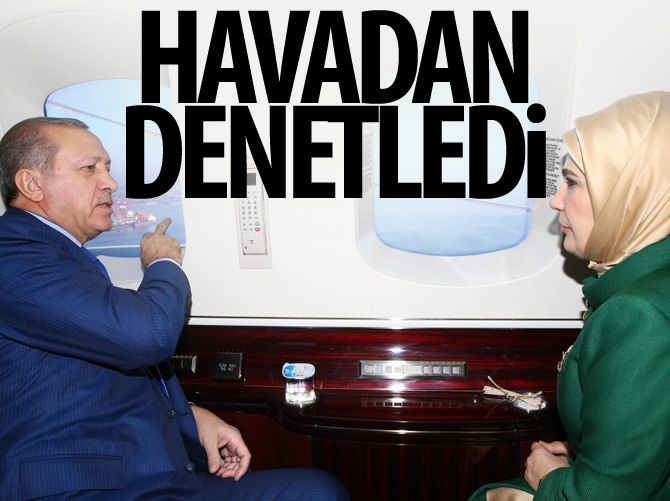 Erdoğan İzmir Körfez Köprüsünü havadan inceledi