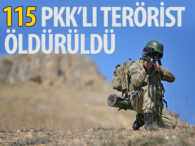 115 terörist etkisiz hale getirildi