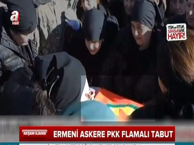 Ermeni askere PKK flamalı tabut