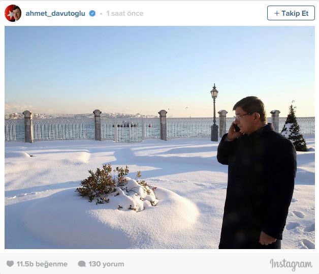 Davutoğlu'ndan karlı İstanbul fotoğrafı - 1