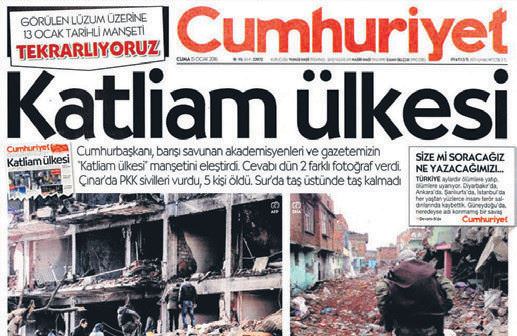 Cumhuriyet'ten yine aynı manşet - 1