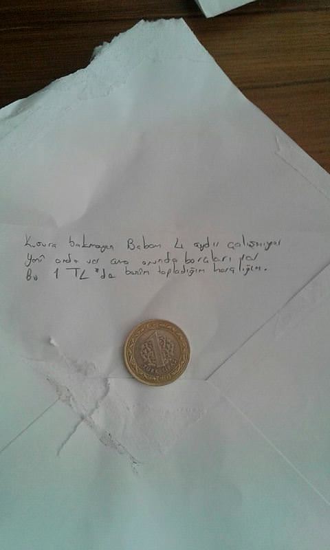 Sur'a bir lira gönderen çocuğun duygulandıran mektubu - 1
