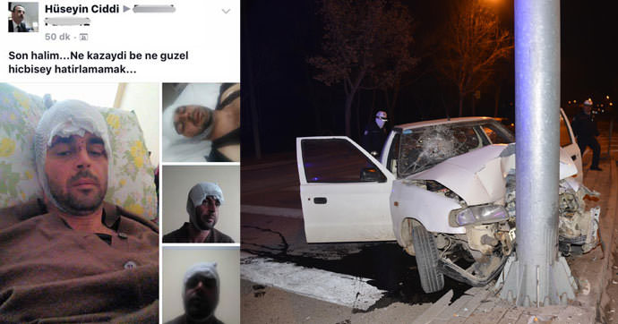 Facebook hesabından kazayı yorumladı - 1