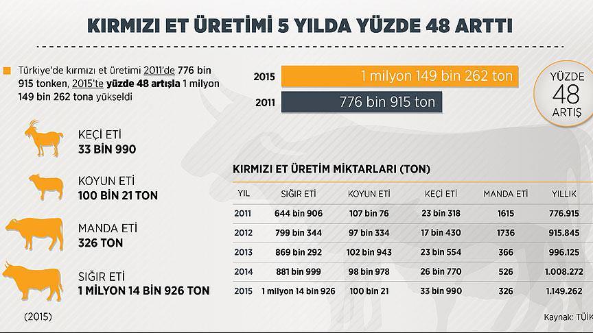 Kırmızı et üretimi 5 yıl içinde yüzde 48 artış gösterdi - 1