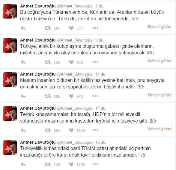 Başbakan Davutoğlu'ndan HDP'ye eleştiri - 1