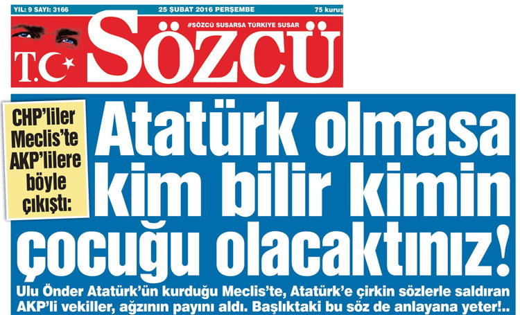 Sözcü’den ahlaksız manşet - 1