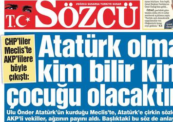 Sözcü’den ahlaksız manşet