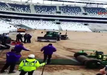 Vodafone Arena'da ilk çimler serildi