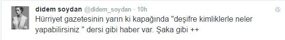 Didem Soydan'dan Hürriyet'e tepki - 1