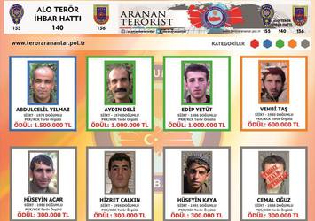 Aranan teröristlerin fotoğrafları billbordlarda