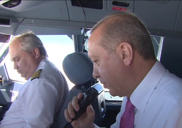 Erdoğan kokpitte 'Dünya Pilotlar Günü'nü kutladı