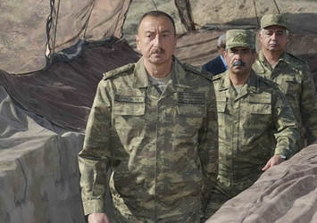 Aliyev, cephe hattında incelemelerde bulundu